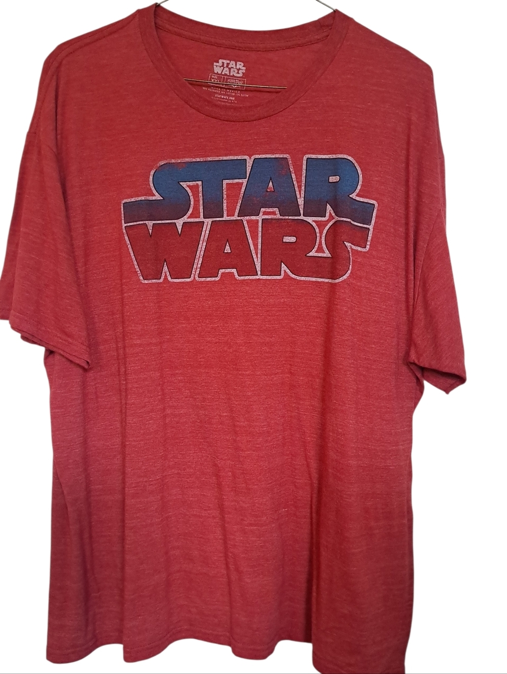 Star Wars Red Tee with Blue-Outlined Logo
